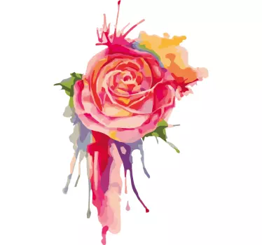 Sticker fleur Éclat de roses colorées - TenStickers