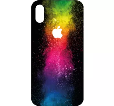 Autocollant iPhone splash noir et arc-en-ciel - TenStickers