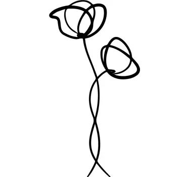 Sticker fleurs coquelicots minimalistes - TenStickers