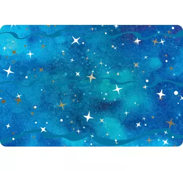 Sticker ordinateur portable paillettes bleues et étoiles - TenStickers