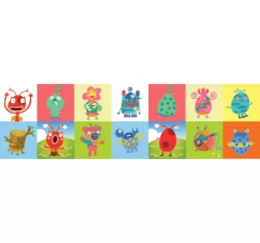 Sticker enfant frise murale monstres - TenStickers