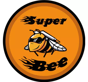 Sticker moto vintage design super abeille années 70 - TenStickers