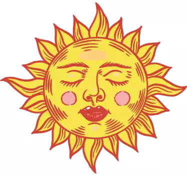 Sticker Retro Soleil ethnique des années 70 - TenStickers