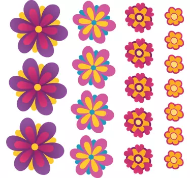 Sticker fleurs vintage fleurs des années 70 - TenStickers
