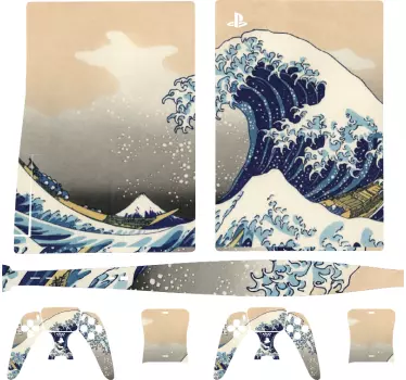 Sticker PS5 vague de Kanagawa - TenStickers