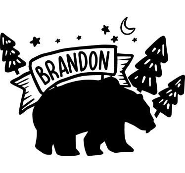 Sticker chambre enfant ourson et arbres - TenStickers