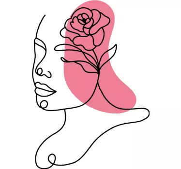 Sticker déco profil floral stylisé - TenStickers