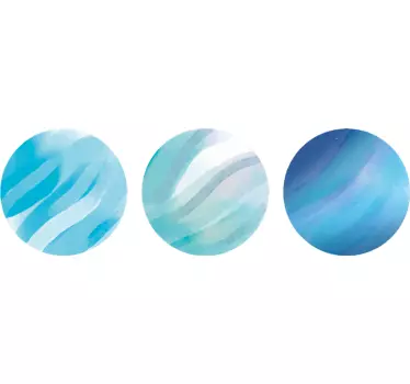 Sticker géométrique motifs circulaires abstraits - TenStickers