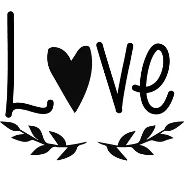 Sticker amour mot Love avec un cœur - TenStickers