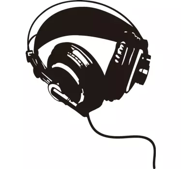 Sticker musique graffiti avec casque de musique - TenStickers
