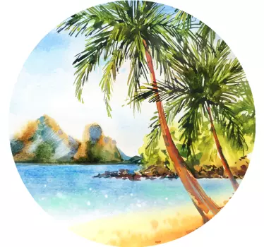 Sticker nature rivage de palmiers tropicaux - TenStickers