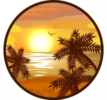 Sticker nature vue apaisante sur le coucher de soleil - TenStickers