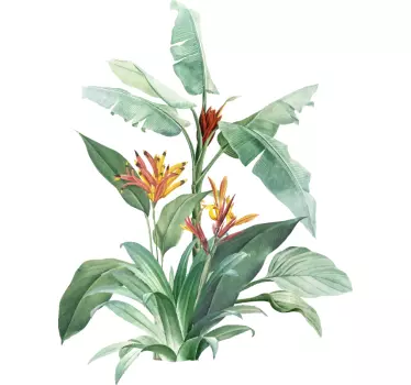 Sticker Plante Verte Grandes feuilles tropicales - TenStickers