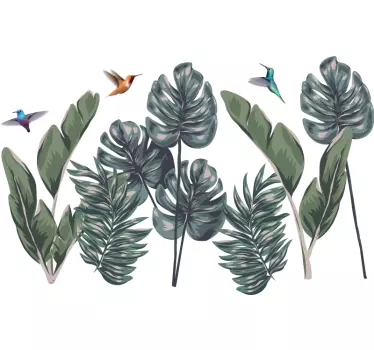 Sticker nature scène de verdure tropicale - TenStickers