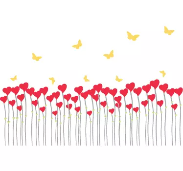 Sticker fleur enfant champ de coeurs - TenStickers