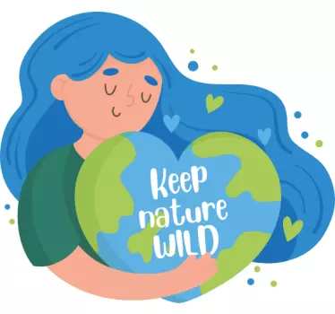 Sticker monde cœur écologique - TenStickers