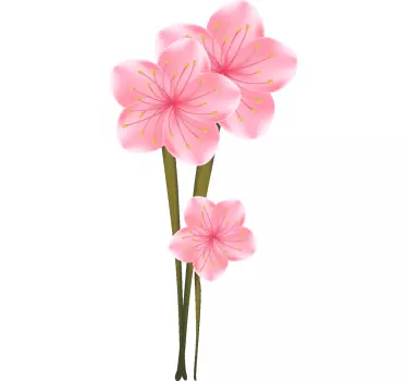 Sticker fleur roses petit format - TenStickers