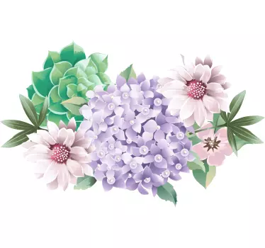 Sticker fleurs et plantes composition florale - TenStickers