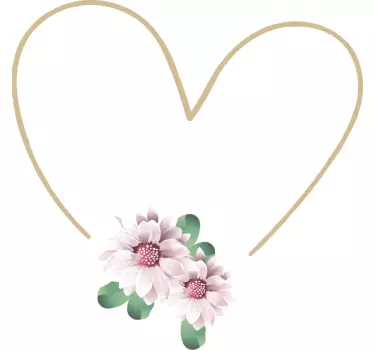 Sticker fleur en forme de cœur - TenStickers