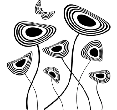 Sticker fleurs sinueuses abstraites - TenStickers