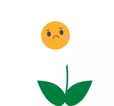 Sticker fleur emoji triste - TenStickers