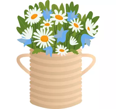 Sticker fleurs et plantes arrangement floral vase - TenStickers