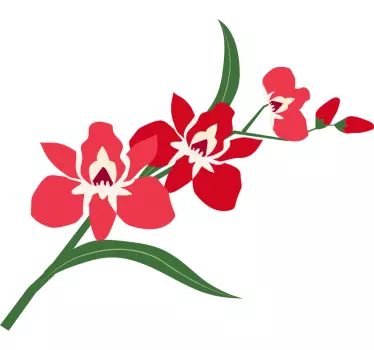 Sticker fleurs et plantes composition de fleurs d'orchidée - TenStickers