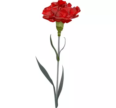 Sticker fleur fleur rouge stylisée - TenStickers