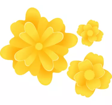 Sticker fleur fleurs jaunes brillantes - TenStickers