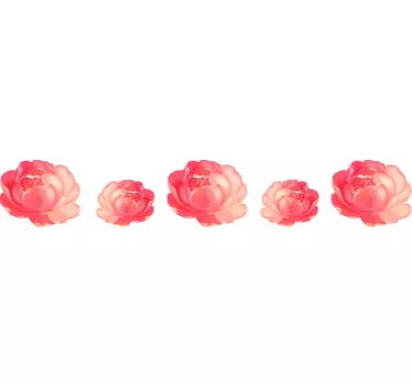 Sticker fleur bordure de roses en fleurs - TenStickers