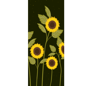 Sticker fleur emballage frigo tournesol - TenStickers