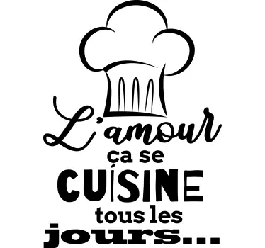 Sticker cuisine L'amour ça se cuisine tous les jours - TenStickers