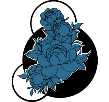 Sticker fleur arrangement floral bleu - TenStickers