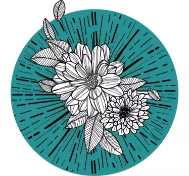 Sticker Mural Fleur Fleur de dessin au trait tatouage - TenStickers