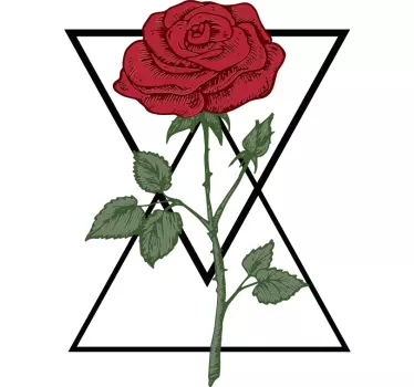 Sticker fleur illustration de rose rouge - TenStickers