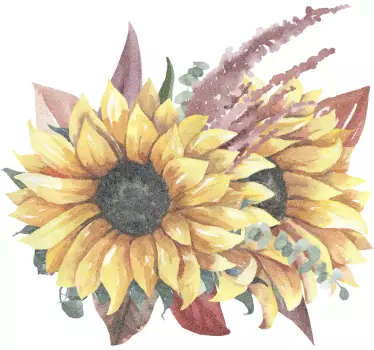 Sticker fleurs et plantes arrangement floral de tournesols - TenStickers
