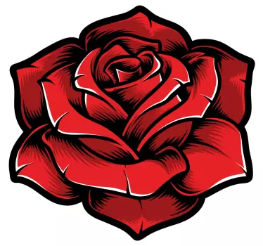Sticker fleur rose rouge élégante - TenStickers