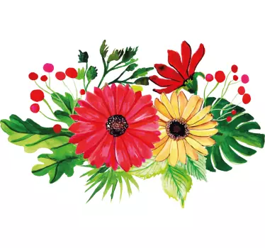 Sticker fleurs et plantes arrangement de fleurs radieux - TenStickers