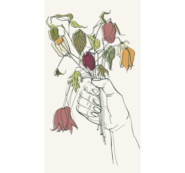 Sticker fleur fleurs à main levée - TenStickers