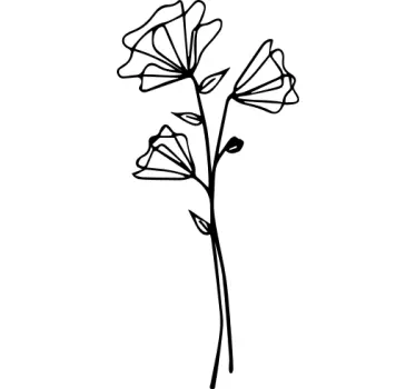Sticker de Porte Conception de fleurs séchées minimaliste - TenStickers