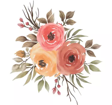 Sticker fleur composition de fleurs délicieuses - TenStickers