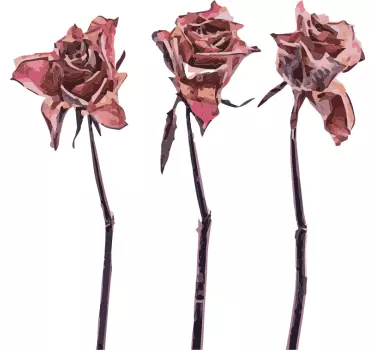 Sticker fleur roses roses Élégantes pink - TenStickers