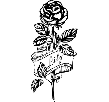 Sticker fleur décoration rose noire - TenStickers