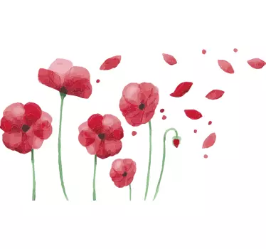 Sticker fleur design de fleur de coquelicot - TenStickers