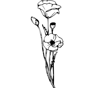 Sticker fleur design floral en contour - TenStickers