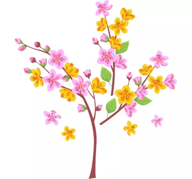 Sticker fleurs et plantes arrangement de branches florales - TenStickers