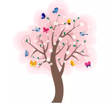 Sticker nature scène d'arbre en fleurs - TenStickers