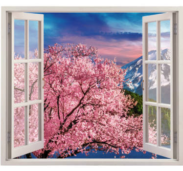 Sticker nature vue sur un arbre en fleurs - TenStickers