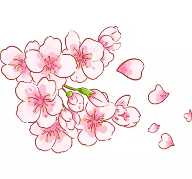 Sticker fleur tige de fleur de cerisier - TenStickers