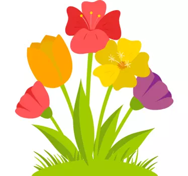 Sticker fleur arrangement botanique vivant - TenStickers